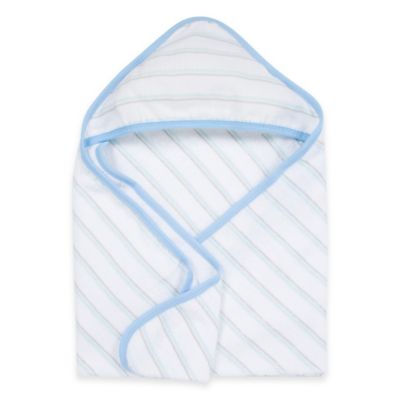 MiracleWare Muslin Hooded Towel in Blue & Grey