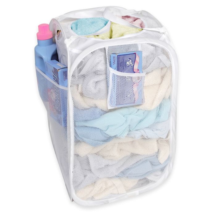 Deluxe Pop-Up Hamper in White | Bed Bath & Beyond