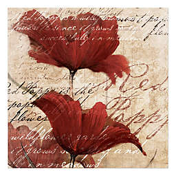 Pied Piper Creative Romantic Red Flowers 16-Inch x 16-Inch Canvas Wall Art
