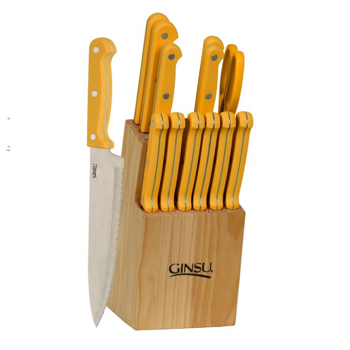 ginsu knife set with block