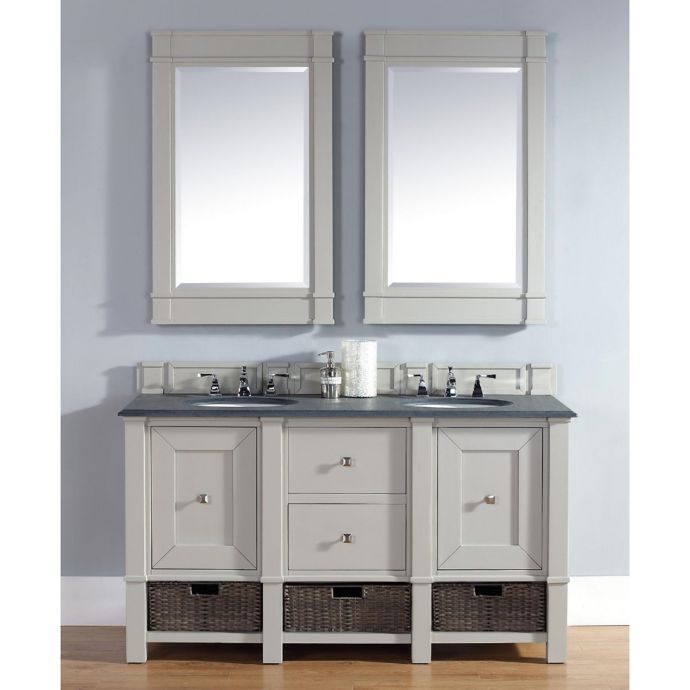 Madison 60-Inch Dove Grey Double Vanity with Drawers and ...