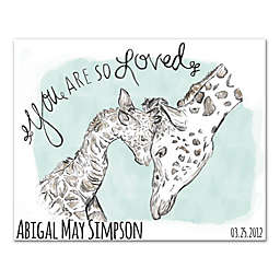 A Mother's Love 20-Inch x 16-Inch Personalized Canvas Wall Art