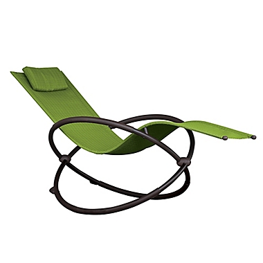 Vivere Single Orbital Steel Patio Lounger in Green Apple. View a larger version of this product image.