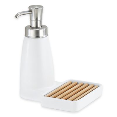 iDesign Hamilton Ceramic Soap Dispenser Pump for Kitchen//Bathroom Black//Chrome