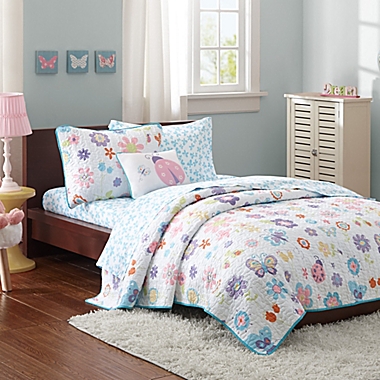 Mi Zone Kids Fluttering Farrah 6-Piece Twin Coverlet Set in Blue. View a larger version of this product image.