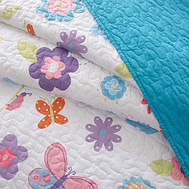 Mi Zone Kids Fluttering Farrah 6-Piece Twin Coverlet Set in Blue. View a larger version of this product image.