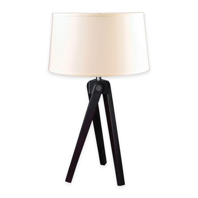 Fangio Lighting m.r. lamp and shade's 28Inch Wood Tripod Table Lamp in