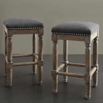 Bar Stools Set Of3 Bed Bath Beyond, Faux Leather Upholstered Bar Stools In Bronze Set Of 3