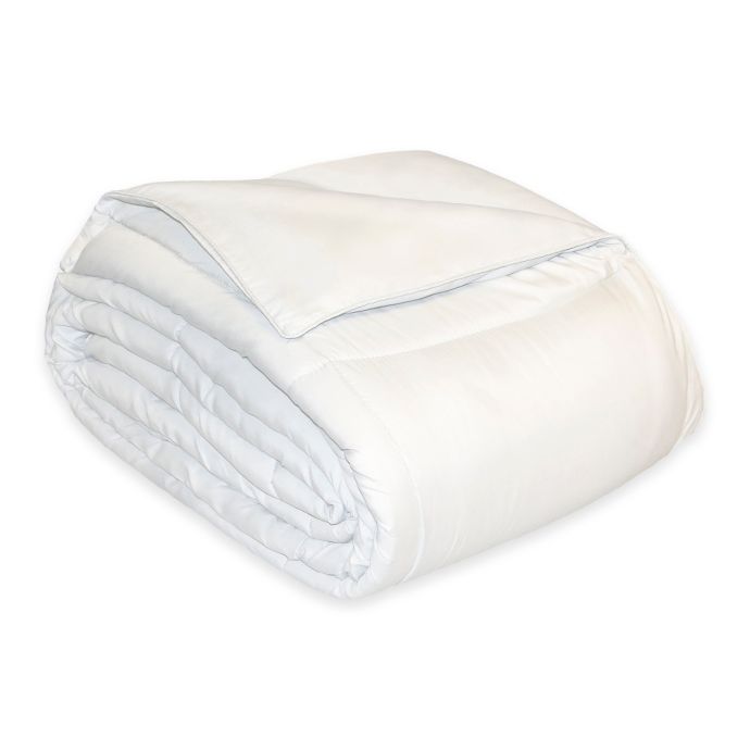 Reversible Cotton Twill Down Alternative Comforter In White Bed