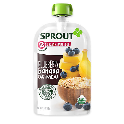 Alternate image 1 for Sprout® 3.5 oz. Stage 2 Blueberry Banana Oatmeal Organic Baby Food