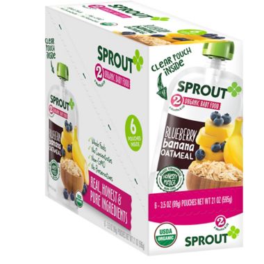 Sprout&reg; 3.5 oz. Stage 2 Blueberry Banana Oatmeal Organic Baby Food. View a larger version of this product image.