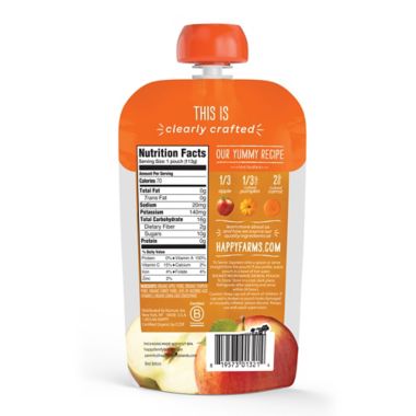 Happy Baby&trade; Clearly Crafted Stage 2 Organic 4 oz. Apples, Pumpkin, and Carrots. View a larger version of this product image.