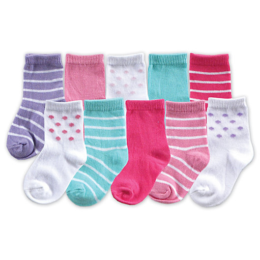 Alternate image 1 for BabyVision® Luvable Friends® Size 0-6M 10-Pack Girls Sock Gift Set