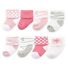 Alternate image 0 for BabyVision&reg; Luvable Friends&reg; Size 0-9M 8-Pack Ballet Socks in Pink/Grey