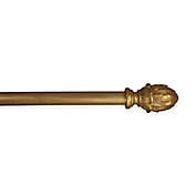 Classic Home Andrews 4-Foot Decorative Wooden Curtain Rod 3-Piece Set in Antique Gold
