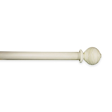 Classic Home Reeded 4-Foot Decorative Wooden Curtain Rod 3-Piece Set in Linen. View a larger version of this product image.