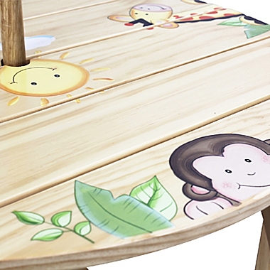 Teamson Kids Outdoor Table and Chairs Set with Umbrella in Sunny Safari. View a larger version of this product image.