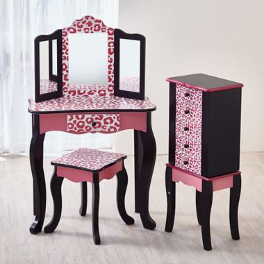 Fantasy Fields by Teamson Kids Fashion Leopard Gisele Toy Vanity Set. View a larger version of this product image.