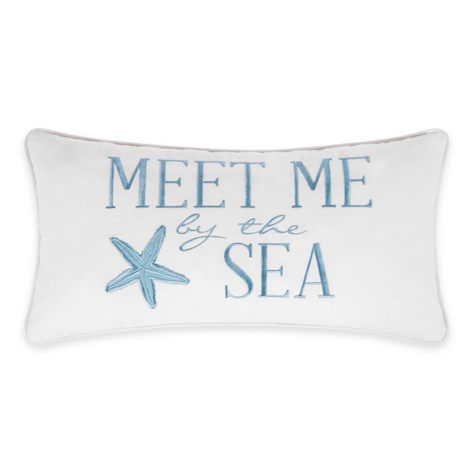 Natural Shells Meet Me Oblong Throw Pillow In Blue White