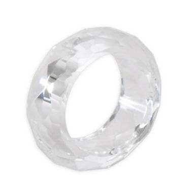 Saro Lifestyle Crystal Round Napkin Rings in Clear (Set of 4). View a larger version of this product image.