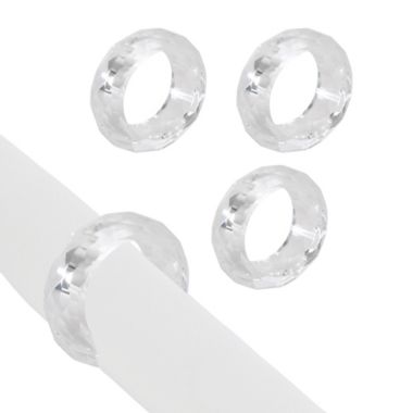 Saro Lifestyle Crystal Round Napkin Rings in Clear (Set of 4). View a larger version of this product image.