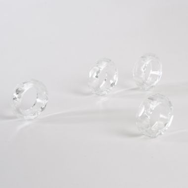 Saro Lifestyle Crystal Round Napkin Rings in Clear (Set of 4). View a larger version of this product image.