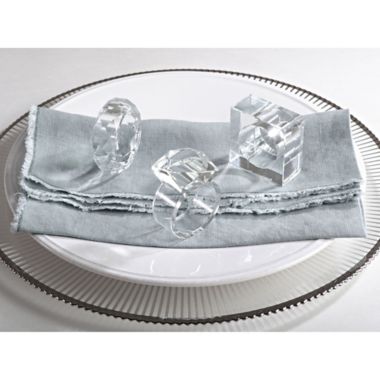 Saro Lifestyle Crystal Round Napkin Rings in Clear (Set of 4). View a larger version of this product image.
