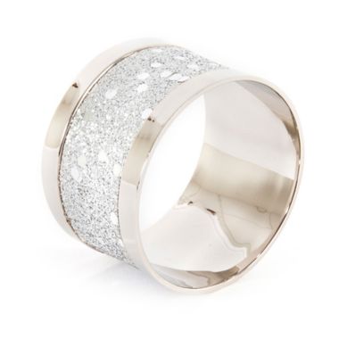 Saro Lifestyle Sparkling Napkin Rings in Silver (Set of 4). View a larger version of this product image.