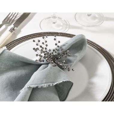 Saro Lifestyle Beaded Wire Napkin Rings in Silver (Set of 4). View a larger version of this product image.