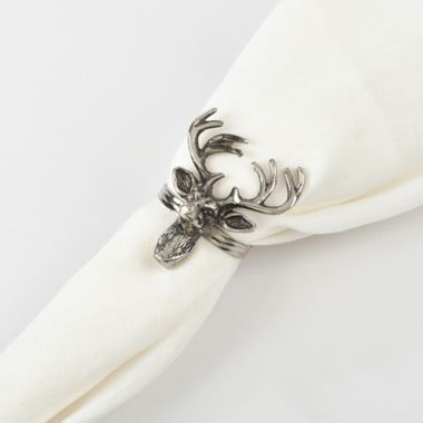 Saro Lifestyle Reindeer Napkin Rings (Set of 4). View a larger version of this product image.