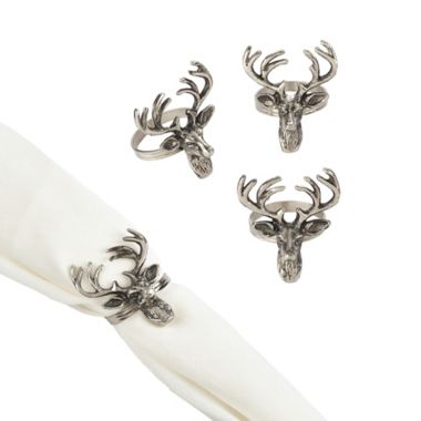 Saro Lifestyle Reindeer Napkin Rings (Set of 4). View a larger version of this product image.
