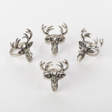 Saro Lifestyle Reindeer Napkin Rings (Set of 4). View a larger version of this product image.