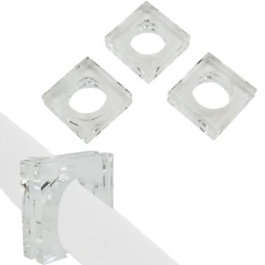Saro Lifestyle Cielo Crystal Napkin Rings in Clear (Set of 4). View a larger version of this product image.