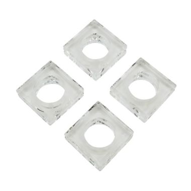 Saro Lifestyle Cielo Crystal Napkin Rings in Clear (Set of 4). View a larger version of this product image.