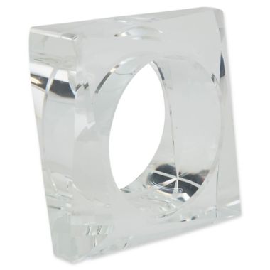 Saro Lifestyle Cielo Crystal Napkin Rings in Clear (Set of 4). View a larger version of this product image.