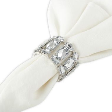 Saro Lifestyle Acrylic Napkin Rings in Clear (Set of 4). View a larger version of this product image.