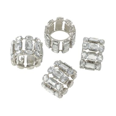 Saro Lifestyle Acrylic Napkin Rings in Clear (Set of 4). View a larger version of this product image.
