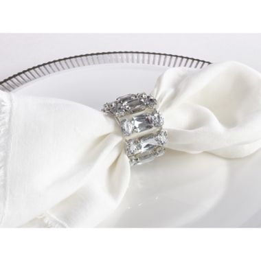 Saro Lifestyle Acrylic Napkin Rings in Clear (Set of 4). View a larger version of this product image.