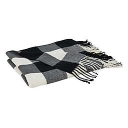 Saro Lifestyle Buffalo Check 50-Inch x 60-Inch Throw Blanket in Black