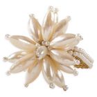Alternate image 2 for Saro Lifestyle Pearl Flower Napkin Rings in Ivory (Set of 4)