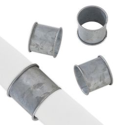 Saro Lifestyle Galvanized Napkin Rings (Set of 4)