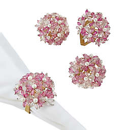 Saro Lifestyle Beaded Floral Bouquet Napkin Rings