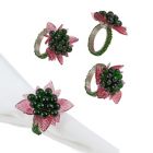 Alternate image 0 for Saro Lifestyle Flower and Leaves Beaded Napkin Rings (Set of 4)