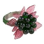 Alternate image 2 for Saro Lifestyle Flower and Leaves Beaded Napkin Rings (Set of 4)
