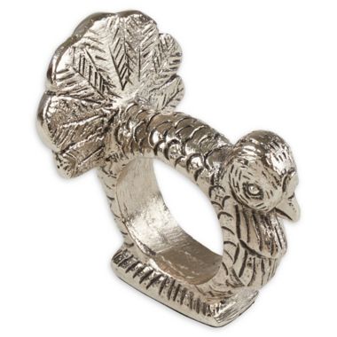 Saro Lifestyle Turkey Napkin Rings in Silver (Set of 4). View a larger version of this product image.