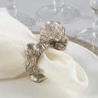 Alternate image 3 for Saro Lifestyle Turkey Napkin Rings in Silver (Set of 4)