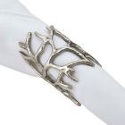 Alternate image 3 for Saro Lifestyle Wrapped Antler Napkin Ring in Silver (Set of 4)