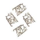 Alternate image 1 for Saro Lifestyle Wrapped Antler Napkin Ring in Silver (Set of 4)