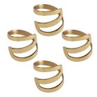 Alternate image 1 for Saro Lifestyle Zig Zag Napkin Rings in Gold (Set of 4)