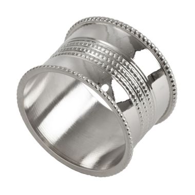 Saro Lifestyle Dotted Napkin Rings in Silver (Set of 4). View a larger version of this product image.